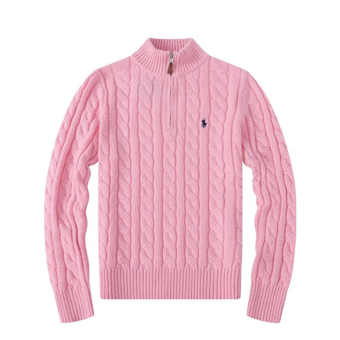 "RL" Cable Knit Quarter Zip