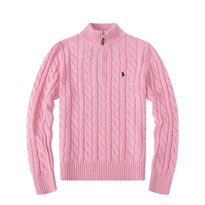 "RL" Cable Knit Quarter Zip
